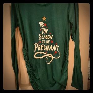 Maternity Tis the Season Christmas Shirt Top Small